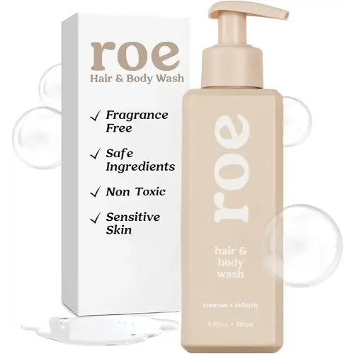 Roe Wellness- Toddler & Baby Body Wash & Shampoo Moisturizing Clean Ingredients | Suitable for Sensitive Skin, Fragrance-Free, Natural Vanilla Scent, Fresh Cleaning | 9.4 fl oz.