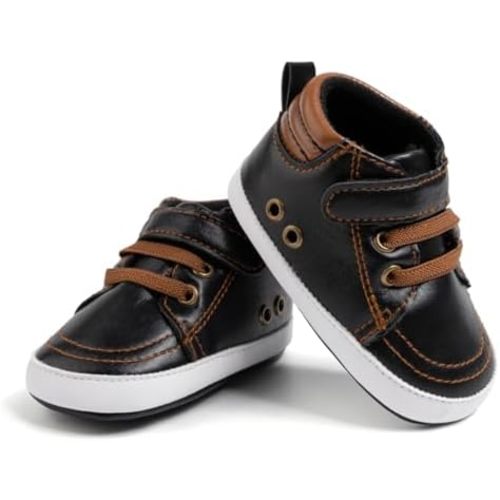 CENCIRILY Baby Boys Girls High Top Sneakers Soft Soles Anti Skid Infant Ankle Shoes Toddler Prewalker First Walking Crib Shoes