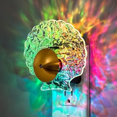 DORESshop LED Night Light, Night Lights Plug into Wall, Dynamic RGB Color Changing Nightlight, Dusk to Dawn Sensor Nightlights for Hallway, Bedroom, Bathroom, Stairway, Home Decor