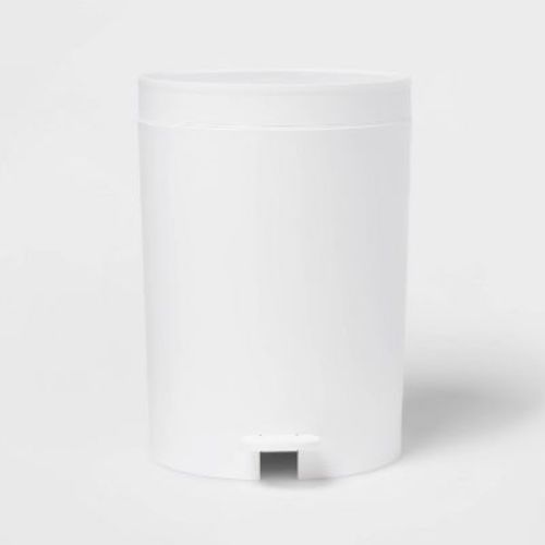 Step Wastebasket White - Room Essentials™: Plastic, 5.5 Litres, with Removable Inner Bucket, 12.33" Height
