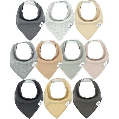 DiaperSquad's 100% Organic Cotton Baby Drool Bibs, Super Absorbent & Adjustable Baby Bibs for Drooling and Teething