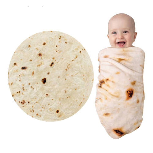 Jorbest Burritos Tortilla Throw Blanket Birthday Gifts for Adult and Kids, Realistic Tortilla Food Blanket Funny Gifts for Women Men Teen Mom Dad, 285 GSM Soft Flannel Taco Blanket (Yellow, 47 inches)