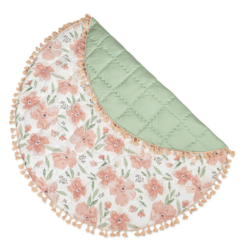 Parker Quilted Play Mat - Pink Play Mat | Crane Baby