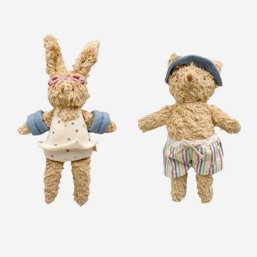 Coral Bunny and Eddie Bear Plush Set