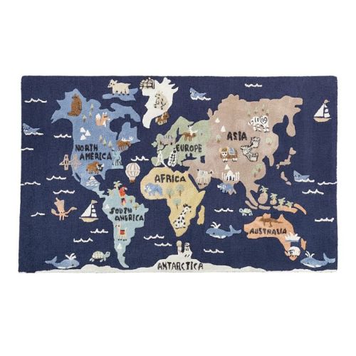 3-D Activity World Map Play Rug