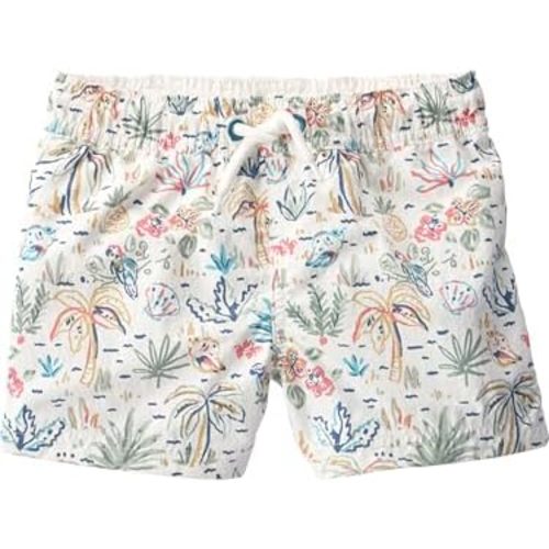 Little Planet by Carter's Boy One-Piece Swim Trunks, White Tropical, 9M