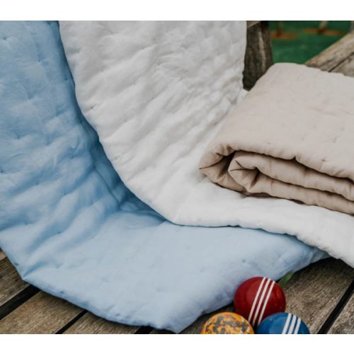 Linen Baby Quilted Blanket - Pure Certified European Linen | Lilla & Charles