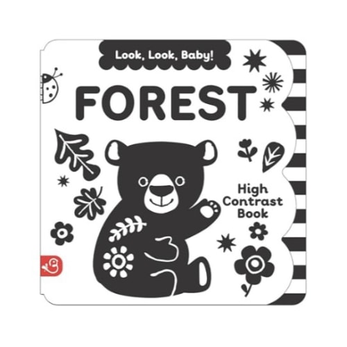 Look, Look, Baby! Forest: Black and White High Contrast Tummy Time Book for Newborns