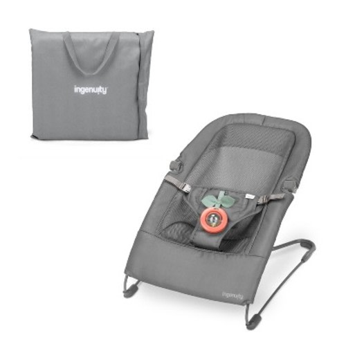 Ingenuity Stow & Go Compact Folding Baby Bouncer and Rocker - Gray
