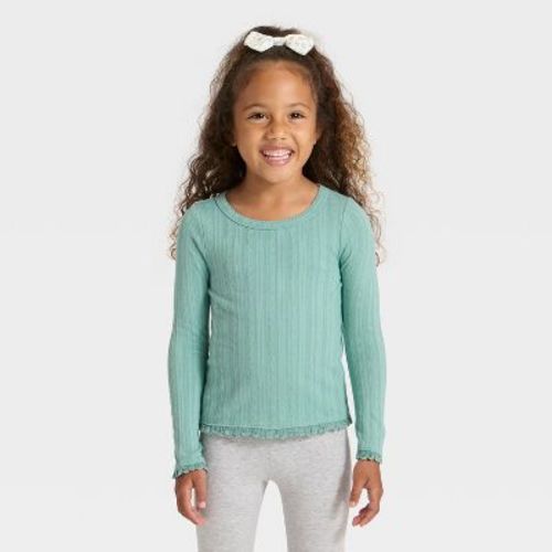 Toddler Girls' Long Sleeve Pointelle T-Shirt - Cat & Jack™