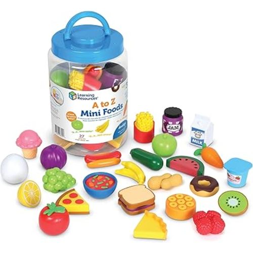 Learning Resources A to Z Mini Foods, Play Food Sets for Kids Kitchen, Play Kitchen Accessories, Mini Food, Pretend Play Toys, Toddler Montessori Toys, Lakeshore Learning Toys, Fine Motor Skills