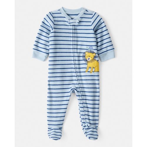Baby Boy Lion Print Loose Fit Sleep & Play Pajamas - Blue | Carter's