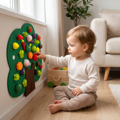 Felt Fruit Tree Activity Board – Montessori Learning Toy – kids-dreams.com