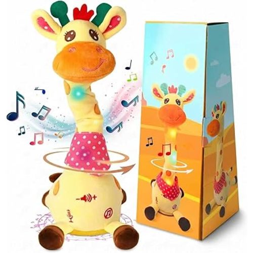 Dancing Talking Giraffe Toy for Baby Girl & Boy, Interactive Stuffed Animal Baby Toy Repeating What You Say, Glowing Musical Giraffe Gifts for Toddlers 1-3 Years Old, for Kids (Giraffe)