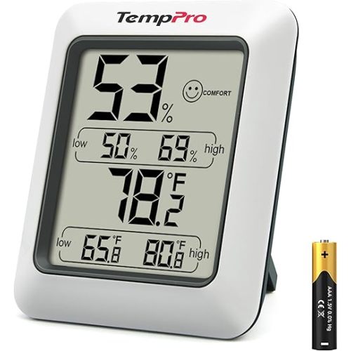 TempPro TP50 Digital Hygrometer Indoor Thermometer Room Thermometer and Humidity Gauge with Temperature Humidity Monitor(Previously ThermoPro)
