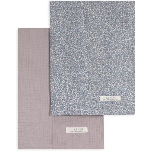 Colored Organics Baby 2 Pack Organic Cotton Burp Cloths Set - Lucia + Elena Floral Muslin