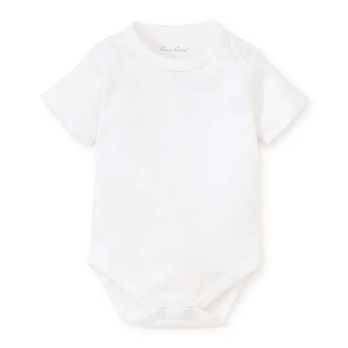 White Pointelle Short Sleeve Bodysuit