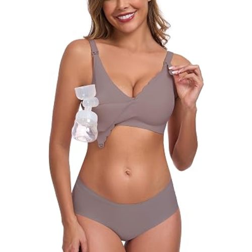 Vinfact Pumping Bra Hands Free-No Underwire Full Coverage Seamless Every Day Bra Holding & Breast Pump Bra