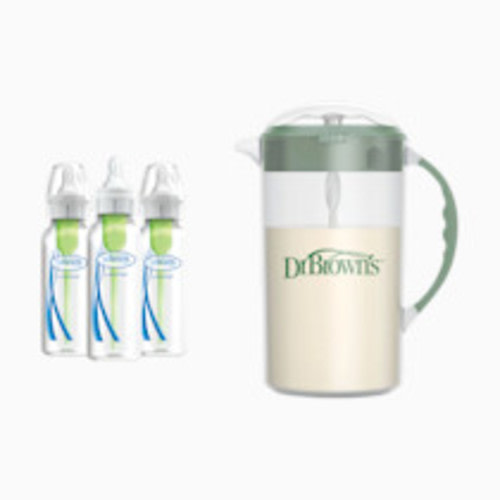 Dr. Brown's Formula Mixing Pitcher - Olive, Formula Mixing Pitcher And Anti-Colic Options+ Baby Bottles, 32 Oz