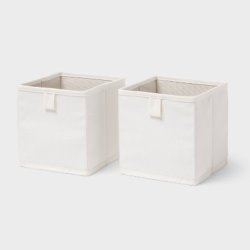216 cu in Mini Fabric Utility Storage Bin Ivory - 2pk - Brightroom™