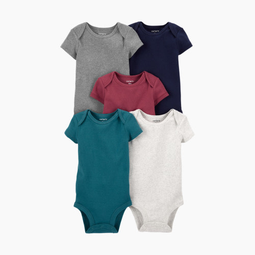 Carter's Short Sleeve Original Bodysuit (5 Pack) - Solids/Heathers, 3M
