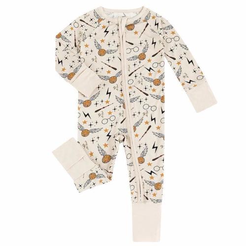 Harry Potter Magic Wand Baby Bamboo Zippy Romper Pajamas