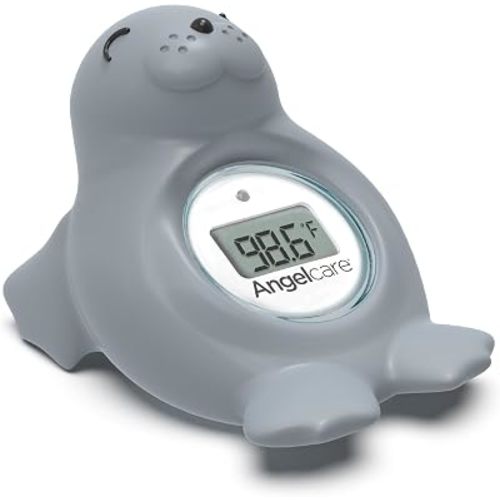 Angelcare Baby Bath & Room Thermometer - Happy Seal, Grey, BT-01-SEAL-US