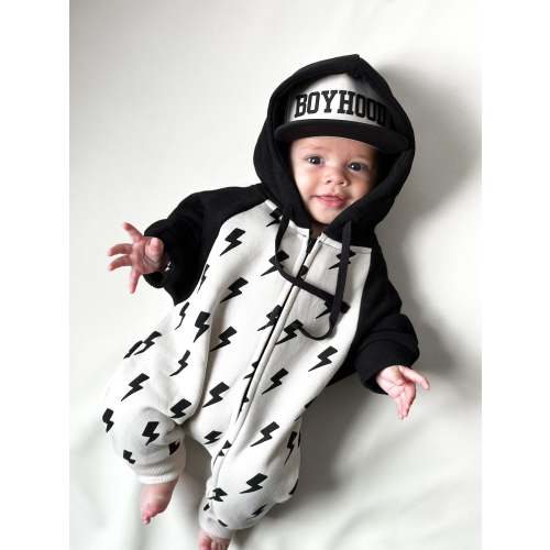 Hooded Fleece Romper in Bowie