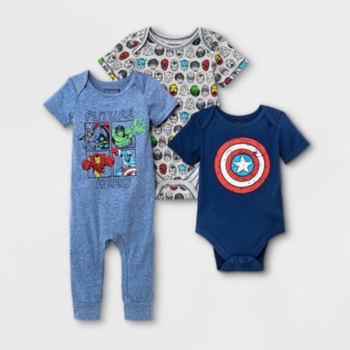 Baby Boys' 3pc Marvel Top & Bottom Set - Blue, Size: 12M