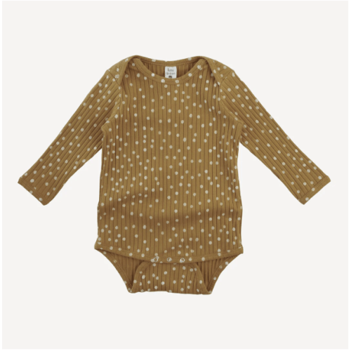 long sleeve lap neck bodysuit | honey dot | organic cotton wide rib