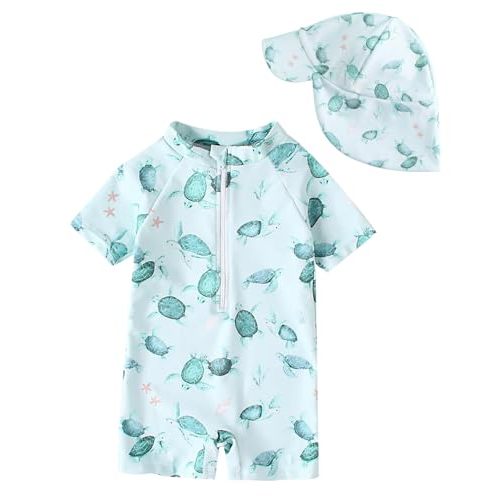 DivingBirds Baby Swimsuit One Piece Toddler Swimwear UV Sunsafe Baby Girls' Boys'Rashgard Swim Suit,3 Months-4 Years