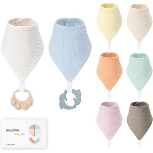 8-Pack Muslin Baby Bibs for Drooling and Teething