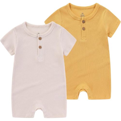 Baby Bodysuits Solid Romper One-Piece Newborn Clothes 2 Pack Baby Shower Gifts