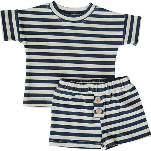 Navy Stripe Button Short Set – Harper 'n Olive