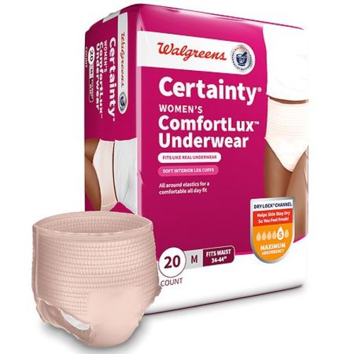 Walgreens ComfortLux Adult Incontinence Underwear for Women Medium Blush