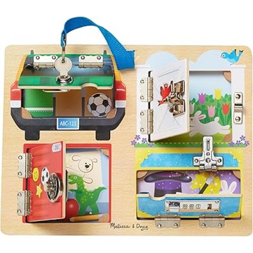 Melissa & Doug Locks and Latches Board Wooden Educational Toy