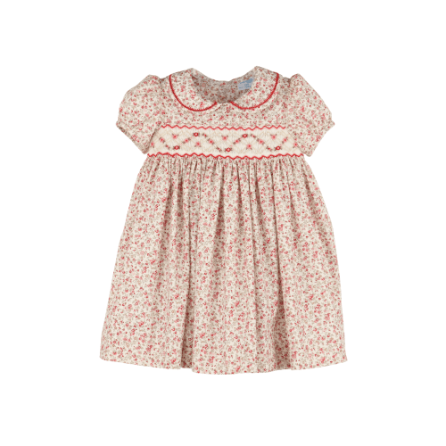 Red Mulberry Smocked Babydoll Dress