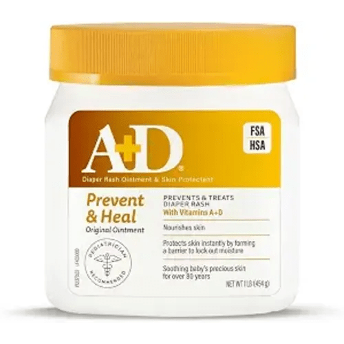 A+D Original Diaper Rash Ointment Prevents & Treats Diaper Rash, Moisturizing Skin Protectant with Vitamins A & D, Healing Skin Ointment for Dry and Cracked Skin 16 oz