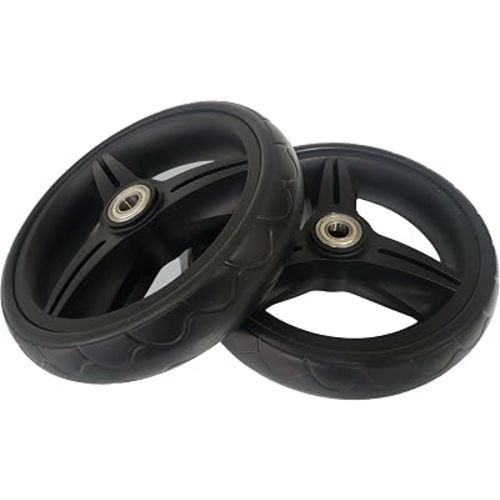 Front Wheels and Tires Kit Compatible with Uppababy Vista 2015-2019 and Vista V2 (not Cruz), set of 2, Black