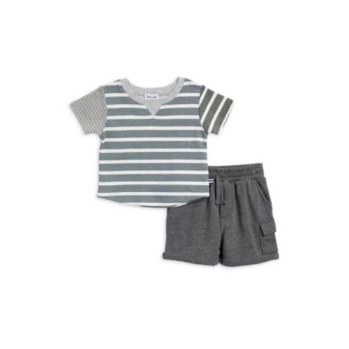 Boys' Mixed Stripe Shorts Set - Baby