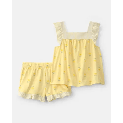 Toddler Girl Floral Sleeveless Loose Fit 2-Piece Pajama Set - Yellow | Carter's