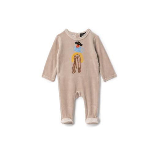 Cowboy Embroidered Onesie Beige
