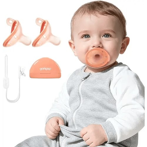 2-Pack Newborn Pacifiers with Clip & Case, 0-6 Months, Breastfeeding Pacifier, Non-Touch Face, Food-Grade Silicone, Hygiene Kit for Babies