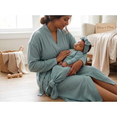 Baby Mommy Outfit Matching Robe Hospital Gown Newborn Delivery Room First Photo New Mama Gift Idea Shower Coming Home Postpartum Lounge