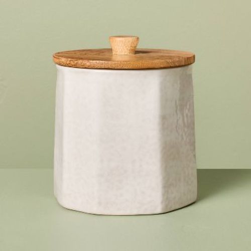 29 fl oz Ceramic Stoneware Food Storage Canister Sour Cream - Hearth & Hand™ with Magnolia