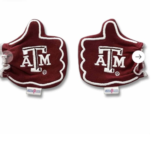 Texas A&M Gig 'Em Maroon Newborn Baby Mittens