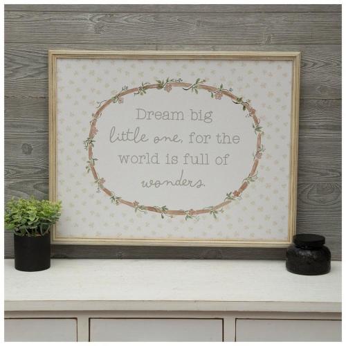 Dream Big Floral Wood Wall Decor