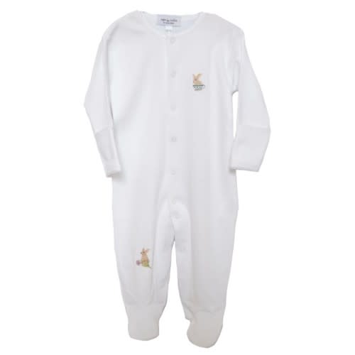 Bunny Tea Party Hand Embroidered Footie