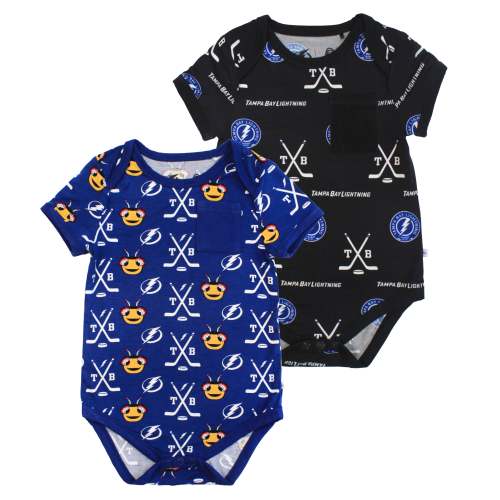 Baby Tampa Bay Lightning Emerson and Friends ThunderBug and Classic Bamboo Pocket Onesie 2-Pack