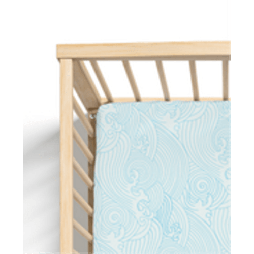 Organic Crashing Sea Waves Bamboo Cotton Blend Crib Sheet